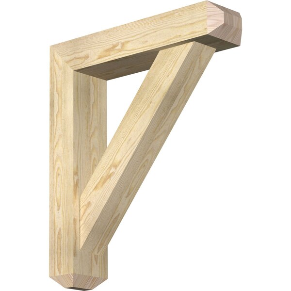Ekena Millwork Traditional Craftsman Rough Sawn Bracket w/ Offset Brace, Douglas Fir, 6"W x 26"D x 30"H BKT0604X26X30TRA04RDF - main
